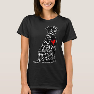 Pitbull Dog Silhouette I Love Tap Dancing And Dogs T-Shirt