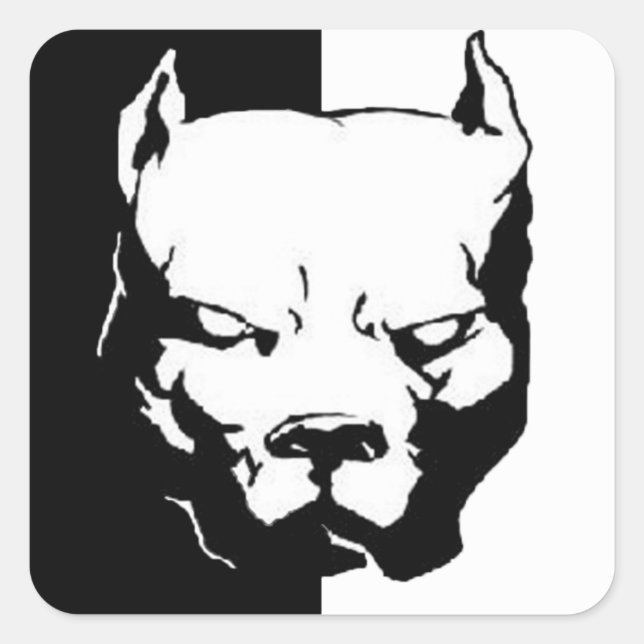 Pitbull Dog Square Sticker (Front)
