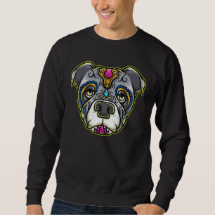 Pitbull Dog Sugar Skull Sweatshirt