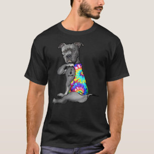 Pitbull Dog Tattoo I Love Mum Mothers Day T-Shirt