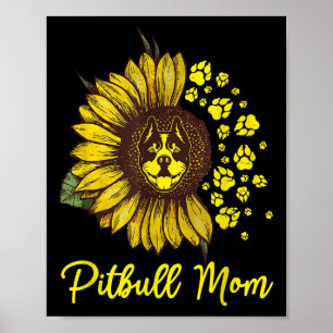 Pitbull Dog Tattoo I Love Mum Tattooed Lover Mothe Poster