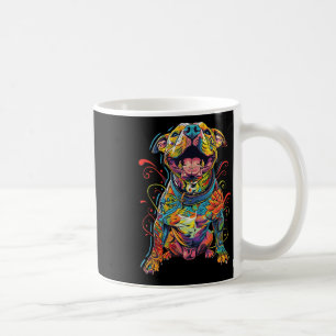 Pitbull Dog Tattooed Colourful Tattooed Dog Mum Coffee Mug