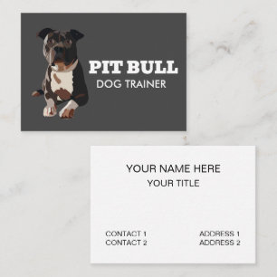 Pitbull Dog Trainer Business Card