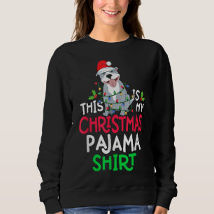 Pitbull Dog Tree Lights This Is My Christmas Pajam Sweatshirt