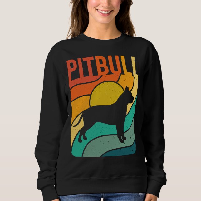 Pitbull Dog Vintage Pet Lover Sweatshirt (Front)