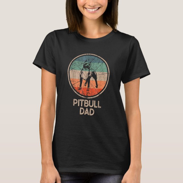 Pitbull Dog Vintage Pitbull Dad T-Shirt (Front)