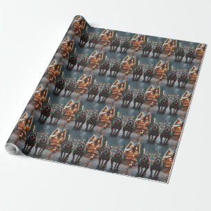 Pitbull Dogs Christmas Snow Holiday Wrapping Paper