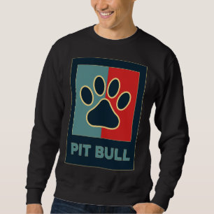 Pitbull Dogs Cool Retro Pit Bull Dog Lover Paw Sweatshirt