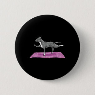 Pitbull Doing Yoga Funny Pitbull Dog Lover Yogi Te 6 Cm Round Badge