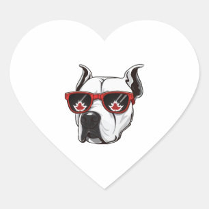Pitbull Drawing Heart Sticker