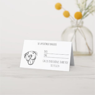 pitbull drawing simple dog lovers black white appointment card