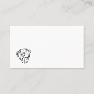 pitbull drawing simple dog lovers black white business card