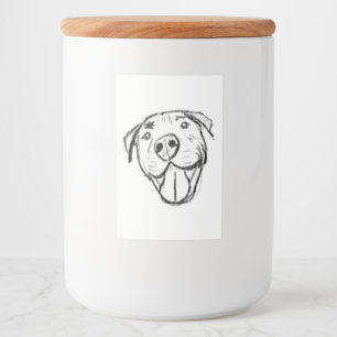 pitbull drawing simple dog lovers black white food label