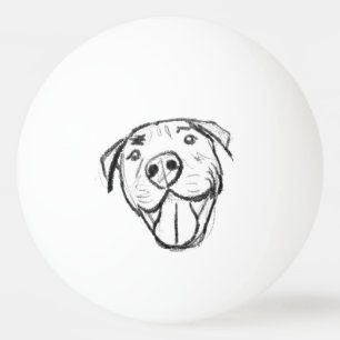 pitbull drawing simple dog lovers black white ping pong ball
