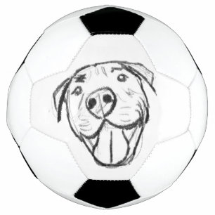 pitbull drawing simple dog lovers black white soccer ball