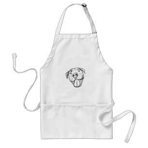 pitbull drawing simple dog lovers black white standard apron