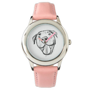pitbull drawing simple dog lovers black white watch