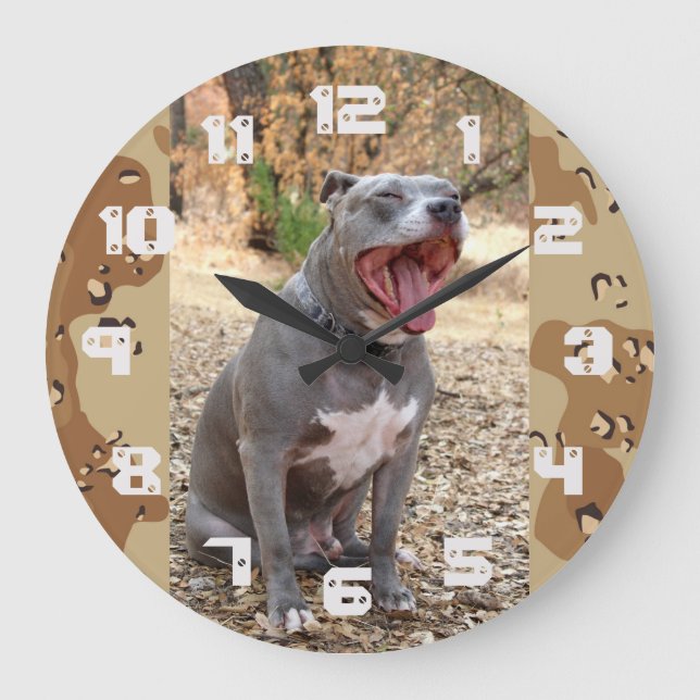 Pitbull Drill Sergeant Wall Clock (Front)