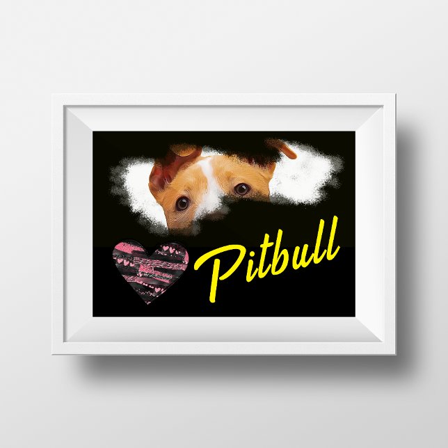 Pitbull Eyes Solid Colour Poster (Creator Uploaded)