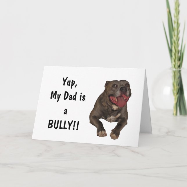 Pitbull Father's Day Greeting Card (Front)