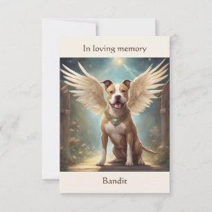 Pitbull Fawn Memorial Poem Custom Name Sympathy Thank You Card