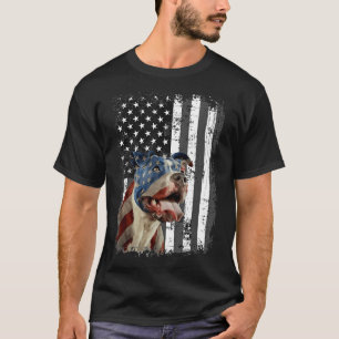 Pitbull Flag America American Flag Pitbull Dogs Us T-Shirt