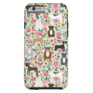 Pitbull Florals Dog design Tough iPhone 6 Case