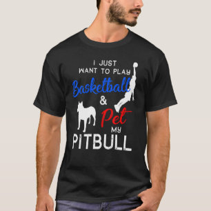 Pitbull Funny Basketball Dog Owner Xmas T-Shirt