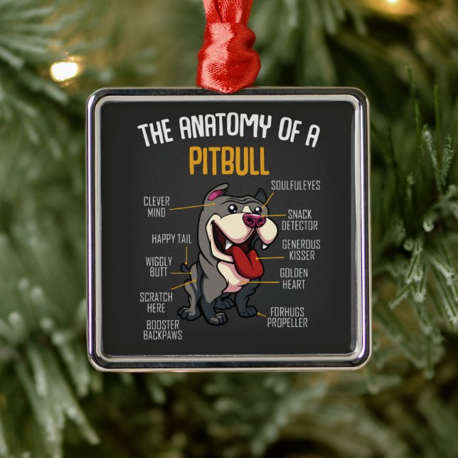 Pitbull Funny  Metal Tree Decoration (Tree)