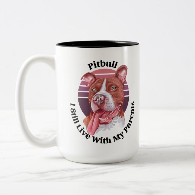Pitbull funny quote Two-Tone Coffee Mug (Left)