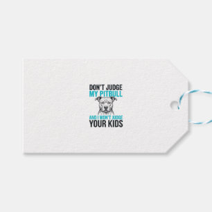 Pitbull Funny Quote Vintage Engraving Dog Design_1 Gift Tags