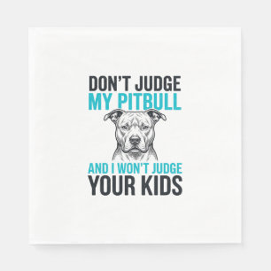 Pitbull Funny Quote Vintage Engraving Dog Design_1 Napkin