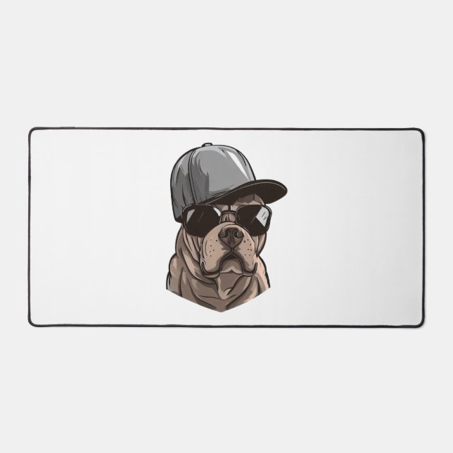 Pitbull Gangster Desk Mat (Front)