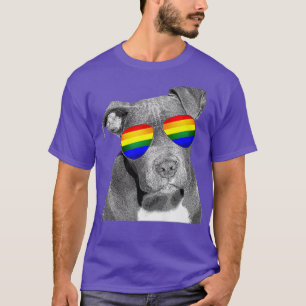 Pitbull Gay Pride Dog Clothing LGBT Funny Gift Rai T-Shirt