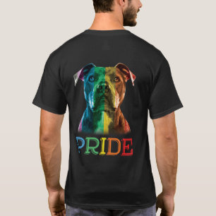 Pitbull Gay Pride Flag Sunglasses LGBT Dog Puppy T-Shirt