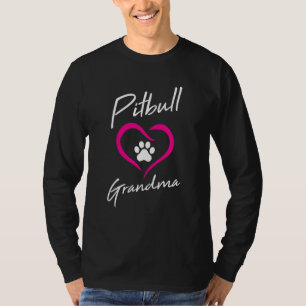 Pitbull Grandma Love Dog Paw Print Cool Animal Lov T-Shirt