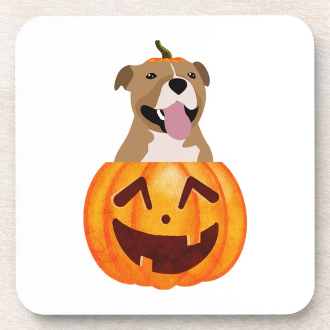Pitbull Halloween   Coaster (Front)