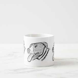 pitbull hand drawn photo dog animal lover espresso cup