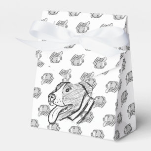 pitbull hand drawn photo dog animal lover favour box
