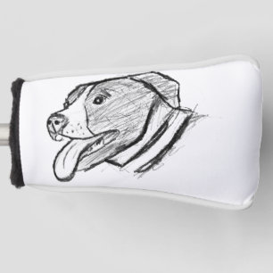 pitbull hand drawn photo dog animal lover golf head cover