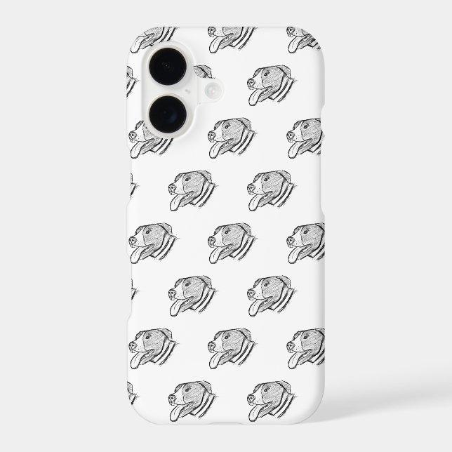 pitbull hand drawn photo dog animal lover iPhone case (Back)