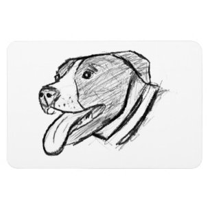 pitbull hand drawn photo dog animal lover magnet
