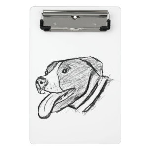 pitbull hand drawn photo dog animal lover mini clipboard