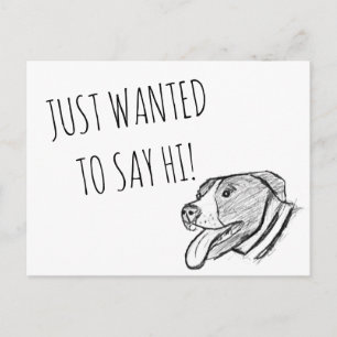 pitbull hand drawn photo dog animal lover postcard