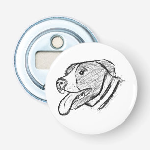 pitbull hand drawn photo dog animal lover poster bottle opener