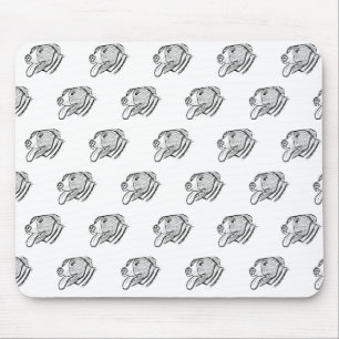 pitbull hand drawn photo dog animal lover poster mouse pad