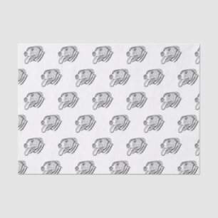 pitbull hand drawn photo dog animal lover tissue paper