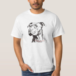 Pitbull Head & Neck Outline 'Don't Mind Waiting' T-Shirt