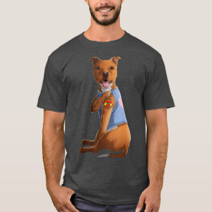 Pitbull I Love Mum Tattoo Dog Funny Mothers Day G T-Shirt