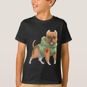Pitbull I Love Mum Tattoo Dog Shirt Funny Mothers 
